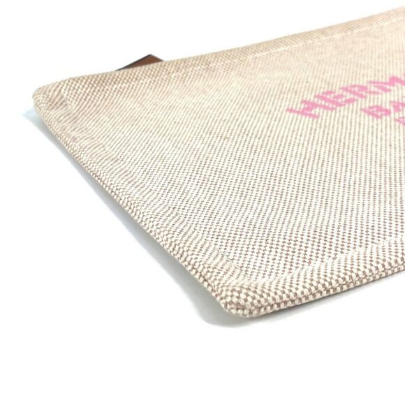HERMES logo Yachting Makeup pouch clutch bag multi-purpose Pouch pink/Beige - Picture 16 of 16
